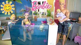 Barbie Doll Family Pool Party Story