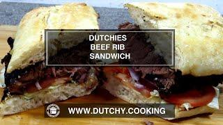 Cast Iron Skillet Beef Rib Sandwich | Dutchy Cooking | #beefribsandwich