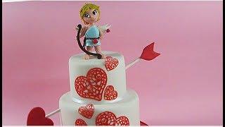 Easy Cupid Cake Topper for Valentine's Day - Delicious Sparkly Cakes