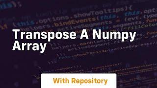 transpose a numpy array