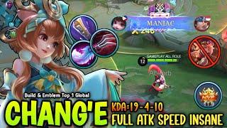 CHANG'E MAXIMUN ATK SPEED BUILD FOR MID LANE NEW META 100% DEADLY - BUILD TOP 1 GLOBAL CHANG'E