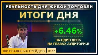 +6.46% за ОДИН ДЕНЬ на глазах аудитории! ИТОГИ дня живой торговли с Сергеем Змеевым. 18+