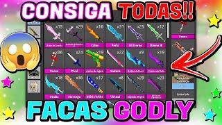 COMO CONSEGUIR MUITAS FACAS GODLY no INVENTÁRIO DO MM2!!  MURDER MYSTERY 2 Roblox