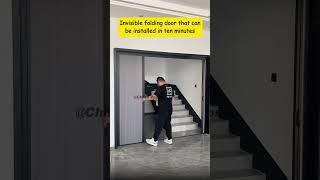 It only takes 15 minutes to install the invisible folding door.#slidingdoors #glassdoor 