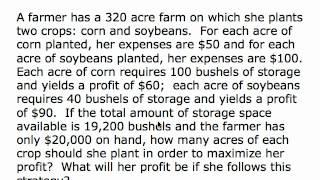 Setting Up Linear Programming Problems (movie 2.2)