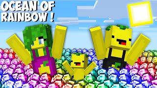 What HAPPENS if MY WHOLE FAMILY DROWNS IN AN OCEAN OF RAINBOWS TREASURE in Minecraft ?