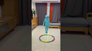 jumping into the hula hoop loop