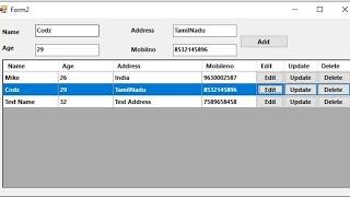 How to Add Records and Edit,Update,Delete with Datagridview buttons - VB.net