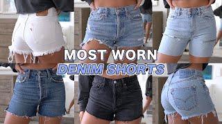 My Top 10 Most Worn Denim Shorts | Agolde, Levis, Ksubi Jeans TRY ON!