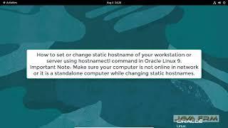 How to set or change static hostname using hostnamectl command in Oracle Linux 9