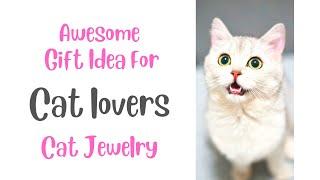 Cat jewelry gift idea for cat lovers from Etsy