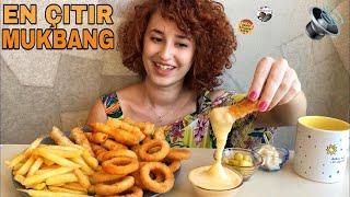 KIZARTMA PARTİSİ! SİGARA BÖREĞİ, SOĞAN HALKASI, PATATES KIZARTMASI MUKBANG | TÜRKÇE MUKBANG