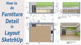 Layout SketchUp Lesson#25 How to do Furniture Detail in Layout SketchUp