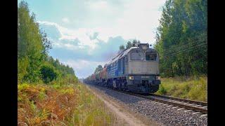 Diesel locomotive M62-2087 (LTG Cargo Polska Sp. z o.o.) with a freight train from tank wagons.