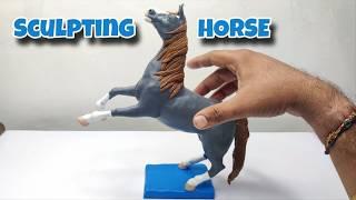 Clay sculpting: How To Make HORSE With Clay Easy ,Clay Animals,Clay Horse, Horse clay