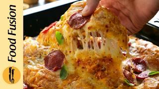 Pizza Sandwich Tray Bake Recipe by Food Fusion