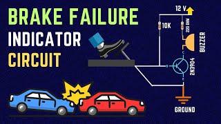 Great Idea to make Brake Failure Indicator Circuit using Transistor BC547 and Buzzer