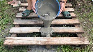 Flower pots craft // Details how to make Flower pots from Cement and Wood Pallet