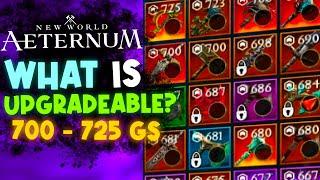 Which Gear Can Actually Reach 725 Gear Score? Upgrades & Drops in New World Aeternum explained.