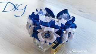 Шикарное украшение на гульку / пучок / МК Канзаши / DIY Ribbon Flowers