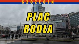 Plac Rodła - spacer wokół ważnego centrum komunikacyjnego Szczecina. Luty 2024.