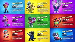 ALL 82 BRAWLER UNLOCK ANIMATIONS | Clancy, Berry, Brock Remodel & More ...