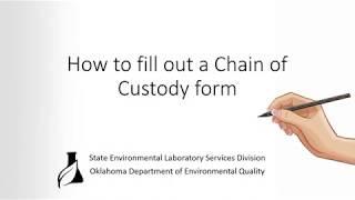 Chain of Custody Training: Public Water Supply