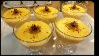 دسر کاسترد خامه ای، ده دقیقه ای ،خوشمزه وآسان با آشپزخانه فریبا Creamy Custard Dessert