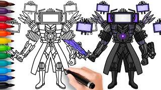 HOW TO DRAW NEW UPGRADED TITAN TV MAN | Skibidi Toilet Fanmade - Easy Step by Step Drawing