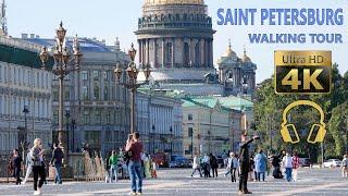 Saint Petersburg Walking Tour - Russia - 4K 60fps- City Walk With Real Ambient Sounds