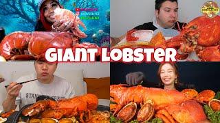 mukbangers devouring GIANT LOBSTER  Seafoodboil with SPICY sauce  ASMR compilation (big bites)