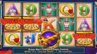 Ainsworth Indian Gold Big Bonus Jackpot Hand Pay $25 Bet