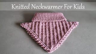 Knitted Neckwarmer For Kids - Free Knitting Pattern