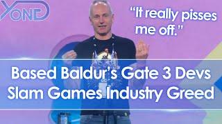 Based Baldur's Gate 3 devs slam and call out "greed" of games industry and publishers