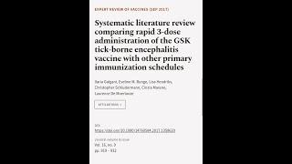 Systematic literature review comparing rapid 3-dose administration of the GSK tick-bo... | RTCL.TV