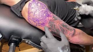 LIVE TATTOO: Egyptian Themed Upper Arm Tattoo