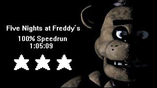 Скоростное прохождение Five Nights at Freddy's 100% (speedrun) 1:05:09