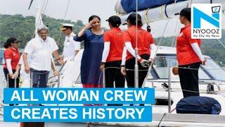 All-Woman Navy Crew Of INSV Tarini  Returns Home