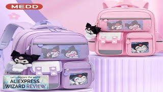 Boys and girls burden-reducing primary school backpack 1-3-6 grades Sanrio Kuromi children Review