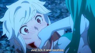 Lick it and swallow it  #anime #danmachi #funnymoments #funnyanimemoments