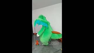 Adult Inflatable Green Dionsaur Costume Full Body Walking Blow Up Mascot Suit Funny Carnival Dress