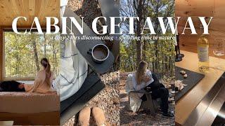 TINY CABIN GETAWAY 🪵 fall road trip, staying at a cozy remote cabin, white wine pasta + more!