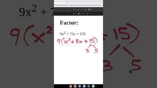 factoring out a common factor a is 1 #math #algebra #factoring #mathematics #shorts