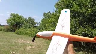 Multiplex Fox free flight glider converted to 3CH RC Flight