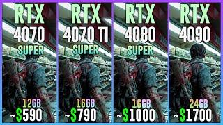 RTX 4070 SUPER vs RTX 4070 TI SUPER vs RTX 4080 SUPER vs RTX 4090 - Tested in 25 Games