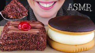 CHOCOLATE MOUSSE CAKE & GREEK CAKE SANDWICH  | ASMR Eating Sounds | No Talking Mukbang - 먹방