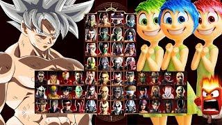 Mortal Kombat 9 - 1 GOKU SSJ & 100 JOY INSIDE OUT MOD - Expert Tag Ladder - Gameplay @(1080p)60ᶠᵖˢ 