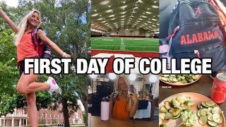 FIRST DAY OF COLLEGE VLOG | classes + cheer practice |  *freshman year*