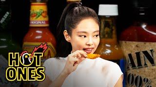 JENNIE Cries For Help While Eating Spicy Wings | Hot Ones