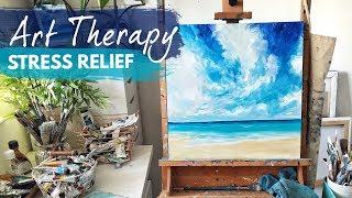 Stress Relief | Acrylic Painting Ocean Tutorial